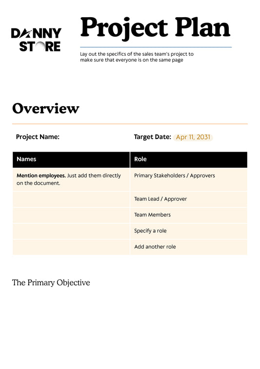 Project Planner Template